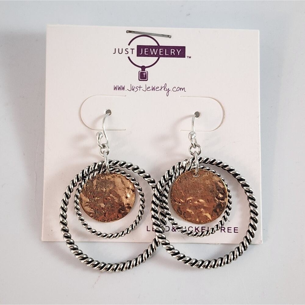 🌻3 for $18 Just Jewelry Copper Silver Dangle Earrings